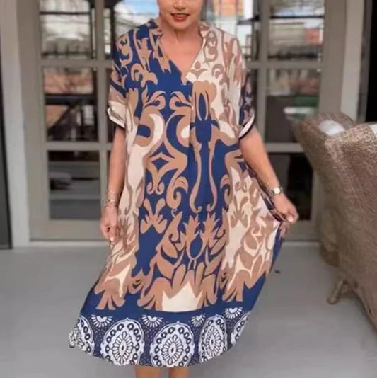 Vittoria - Vestido midi holgado con escote en V